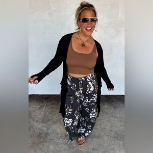 Blakeley Haddie Floral Wide Leg Pants in Black